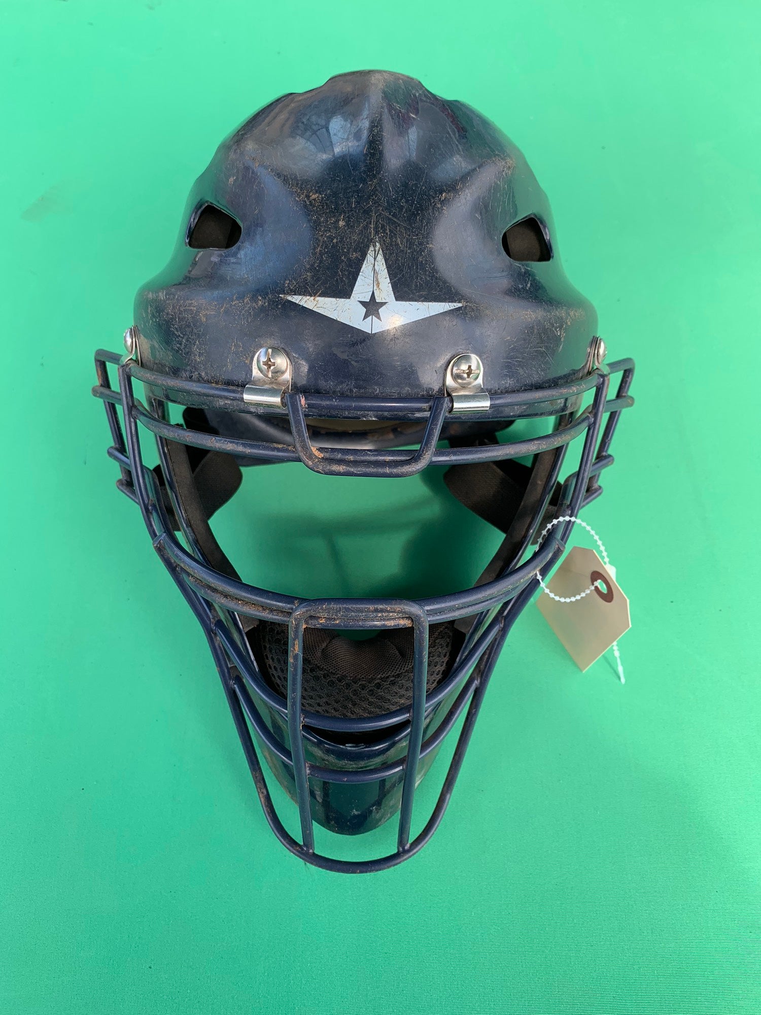 All Star Sports Traditional Baseball Catcher Face Mask with Luc Pads, Black, Size: One Size