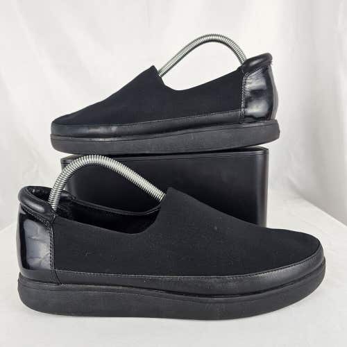 Donald J Pliner Womens Black Leather Stretch Mera-D Slip On Loafers Sz 9.5 Flats