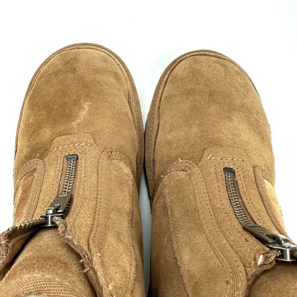 Tan Suede Creeper Ankle Boots