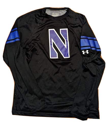 Northwestern Wildcats Under Armour Long Sleeve Shirt Men's Medium M B1G NCAA