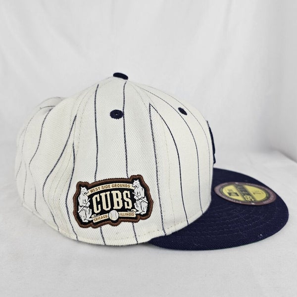 Men's New Era White/Navy Chicago Cubs Cooperstown Collection West Side  Grounds Chrome 59FIFTY Fitted Hat