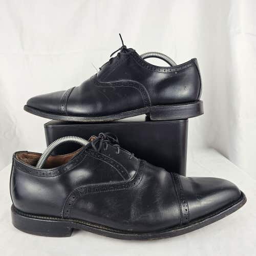 Allen Edmonds Evanston Men's Size 10 D Cap Toe Oxfords Black Lace Up Dress Shoe