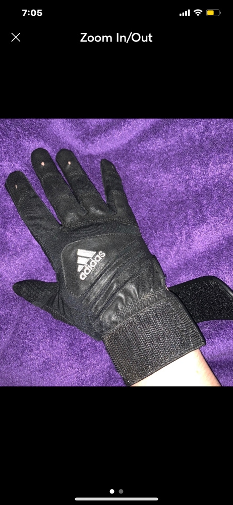 NEW Womens Adidas right handed leather batting glove BLACK
