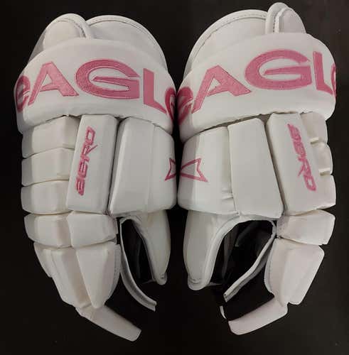 New White & Pink Custom Eagle Aero Gloves (Made in Canada) (GAERO CP)