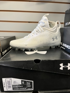 White Adult New Men's Molded Cleats Under Armour Mid Top Spotlight Lux MC 2.0