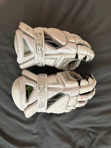 Maverik 13" Max Lacrosse Gloves - White
