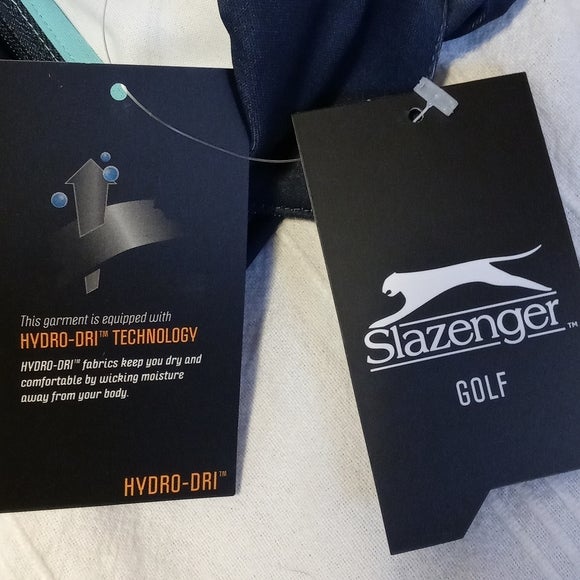 NWT SLAZENGER VAPOR PRINTED SS POLO GOLF SHIRT WOMENS S HYDRO-DRY GREY SLATE TOP
