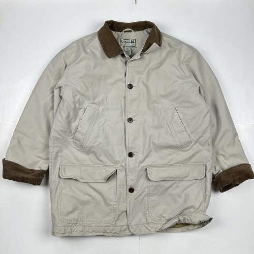 L.L. Bean Thinsulate Insulated Chore Field Coat Creme Men's XL Tall