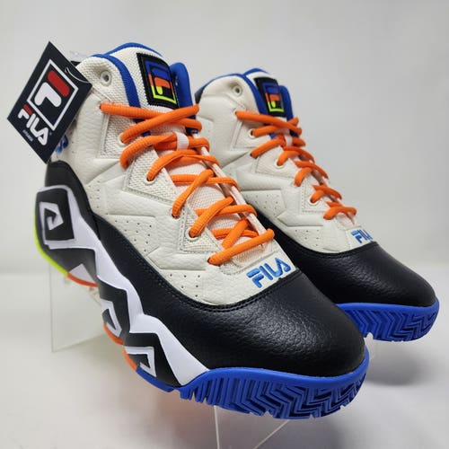 Fila Basketball Shoes Mens 10.5 MB Cream Multicolor Aztec Logo Spell Out Lace Up