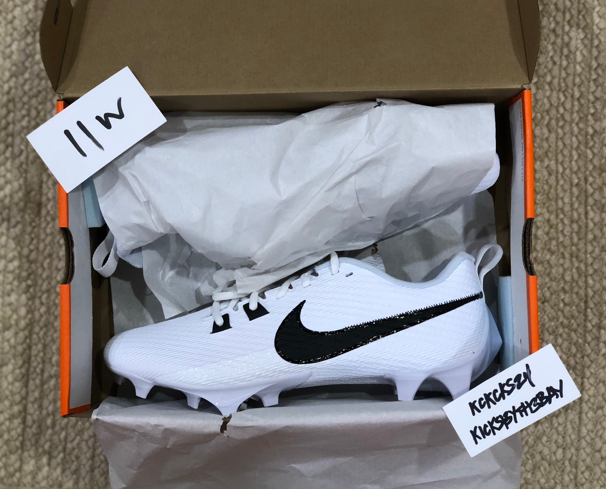 Nike Men\'s 12.5 WIDE VAPOR EDGE SPEED 360 2 TB Football Cleats White FN7763-106 Nike Vapor Edge Speed 360 2 Football Cleats FN7763-106 White  main image 4