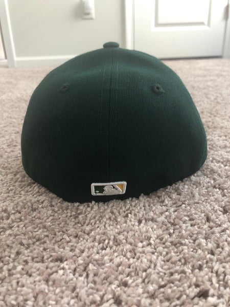 Oakland Athletics New Era Home Authentic Collection On-Field Low Profile 59FIFTY Fitted Hat - Green/Yellow, Size: 7 5/8