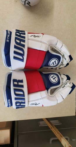 New York Rangers Warrior AX1 Pro Gloves 14" Pro  Stock