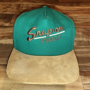 Vintage Snap On Tools K Products Suede Brim Green Vtg Hat Cap Promo Snapback