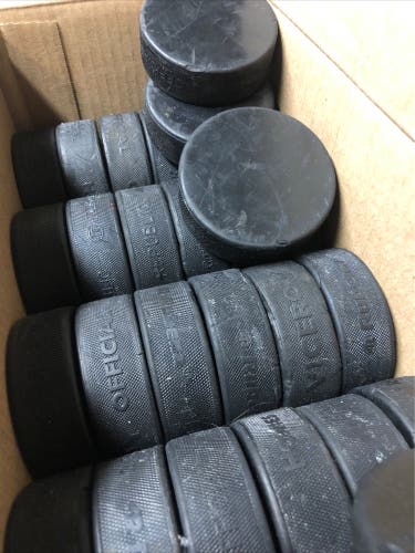 50 Used Hockey Pucks