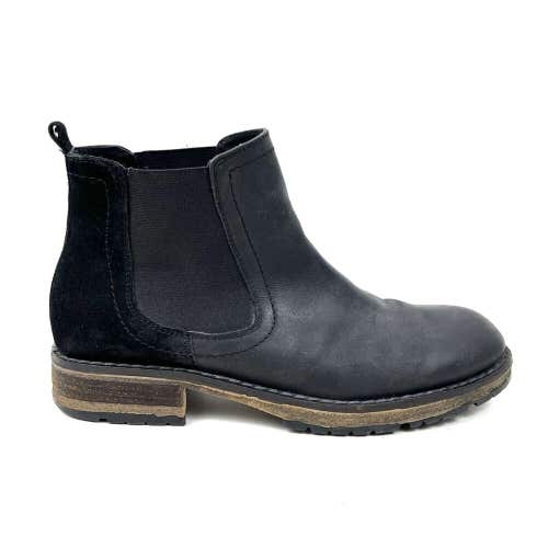 Steve Madden Men’s Stills Chelsea Ankle Boot Black Leather Suede Size 9