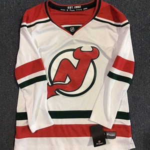Fanatics, Shirts, New Jersey Nj Devils Fanatics White Red Green Alternate  Breakaway Jersey Large L