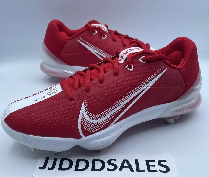  Nike Force Zoom Trout 7 CI3134-602 Red-White Men's Metal  Baseball Cleats 9.5 US