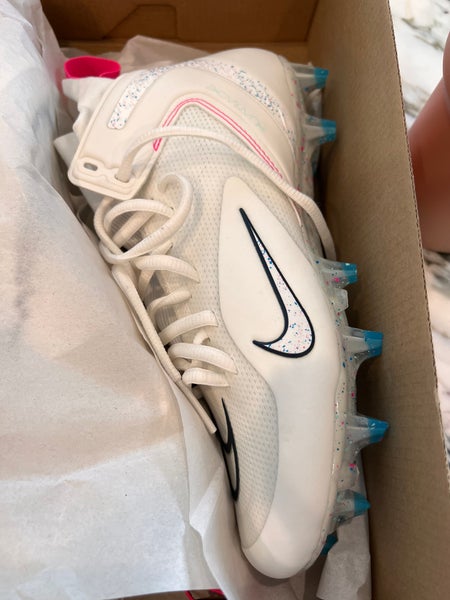 White Adult Molded Cleats Mid Top Alpha Huarache 8 Elite