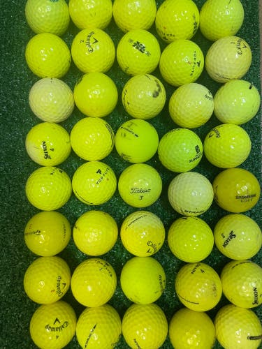Used 48 Pack (4 Dozen) Neon Green Golf Balls