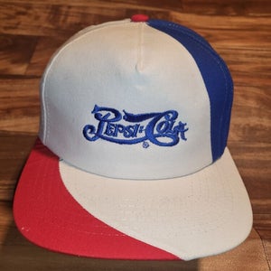 Vintage Pepsi Cola Soda Drink 90s Promo Hat Cap Vtg Red White Blue Snapback