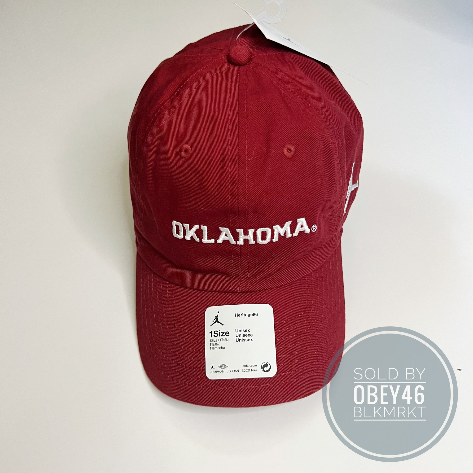 Oklahoma Sooners Nike Air Jordan Heritage 86 Adjustable Hat Cap Strapback  Khaki