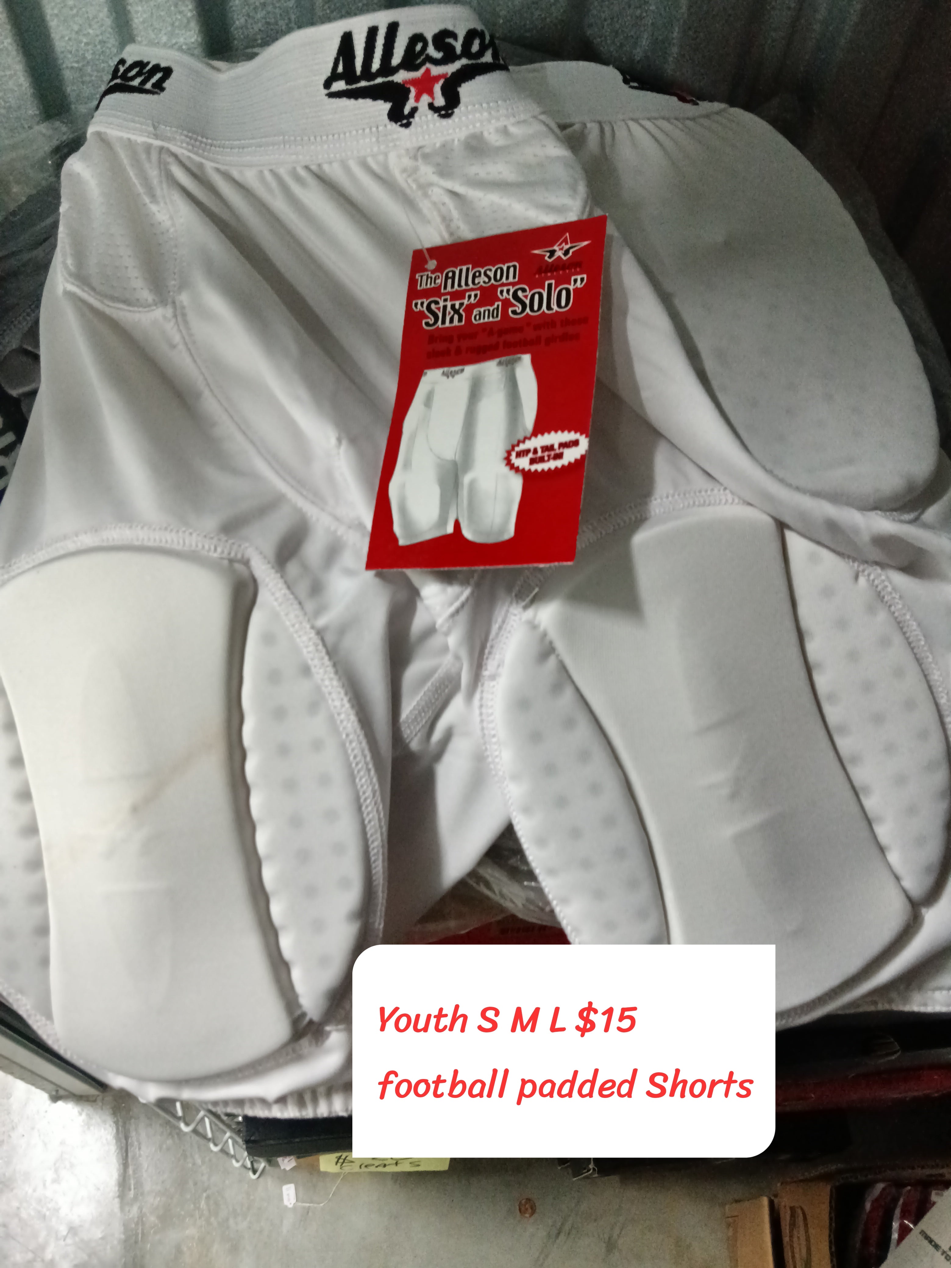 Adams Youth Football Girdle - 6-Pocket Protective Girdle In White, Size Youth Small/Medium