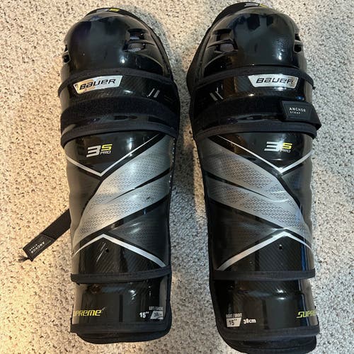 Bauer Supreme 3S Pro Shin Pads 15" inches Barely Used