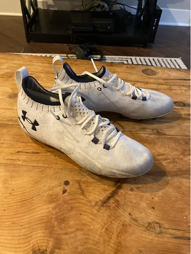 Size 11 Under Armour Command Pro White & Blue Cleats