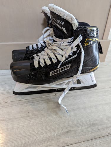 Senior Used Bauer Supreme S29 Hockey Goalie Skates Regular Width Size 7.5