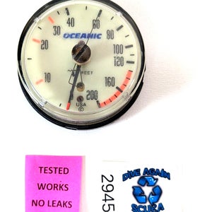 Oceanic 200ft Depth Gauge Puck Module Scuba Dive + Max Depth Gauge #2945