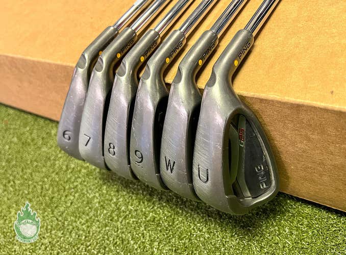 Used RH Ping Yellow Dot G25 Irons 6-PW/UW CFS Regular Flex Steel Golf Club Set