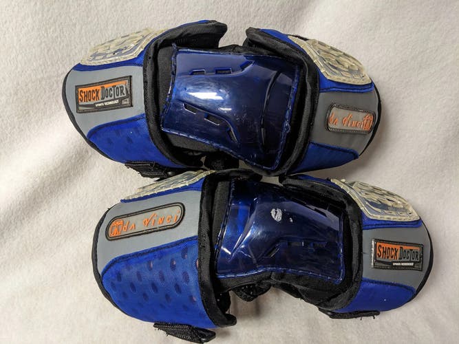 Shock Doctor da Vinci LAX Lacrosse Elbow Pads Size Large Color Blue Condition Us