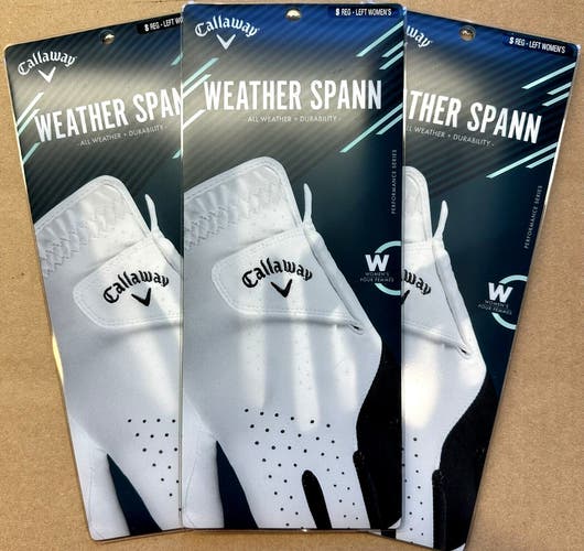 Callaway Womens Weather Spann Golf Glove 3-Pack Lot Bundle Small S New #80104