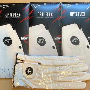 (3) Callaway OptiFlex Leather Golf Glove w/ Ball Marker Bundle Lot 2XL XXL 84282