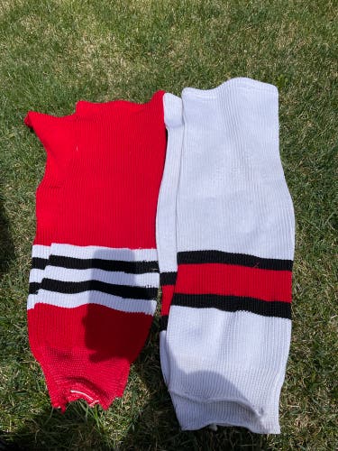 Red Used Large Athletic Knit Socks