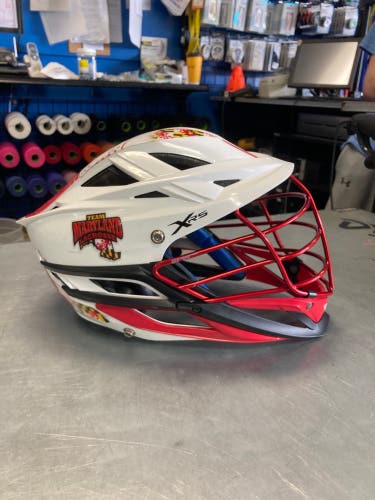 White Cascade XRS w/ Chrome Red Facemask