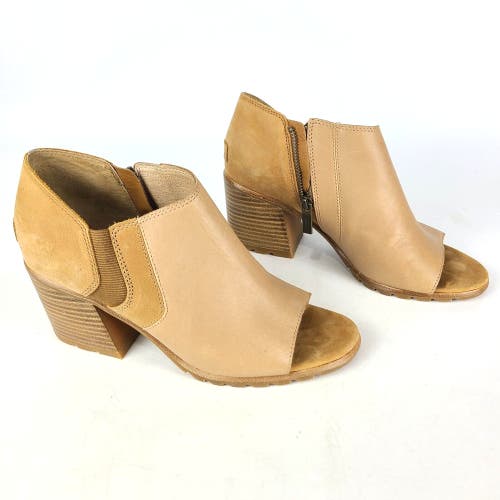 Sorel Women’s Tan Beige Open Toe Chunky Heel Shoe NL3574-246 Size US 8.5