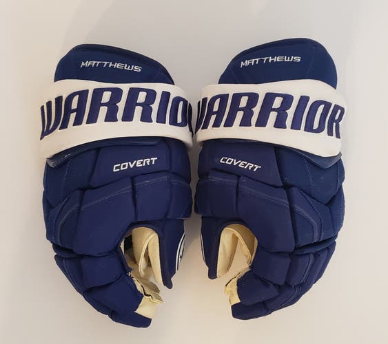 RARE!! Auston Matthews Game-Worn Leafs Warrior Gloves 14" (1 of 2)