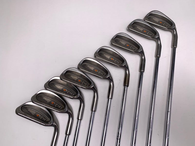 Ping Eye 2 Iron Set 3-PW+SW Orange Dot 2* Flat Karsten ZZ-Lite Stiff Steel RH