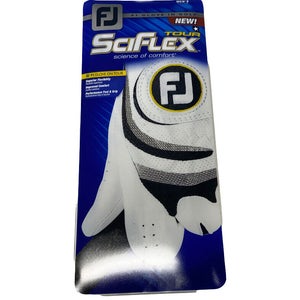 NEW RH FootJoy Sci-Flex Tour White/Black Golf Glove Men's RH Medium (M)