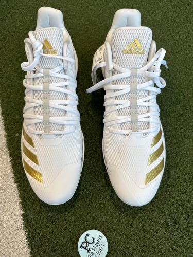 White New Adult 13.0 Metal Adidas Adizero Afterburner Cleat Height Footwear