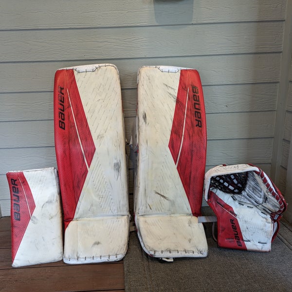 34" Regular Bauer Ultrasonic Goalie Leg Pads Full Set