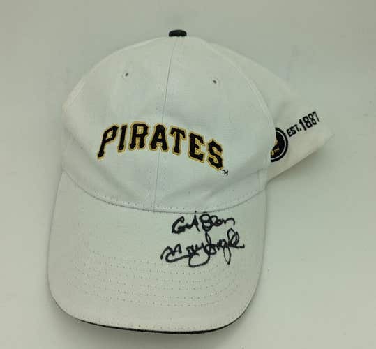 Pittsburgh Pirates MLB Baseball Adjustable HAT Cap SGA Autograph White Dad