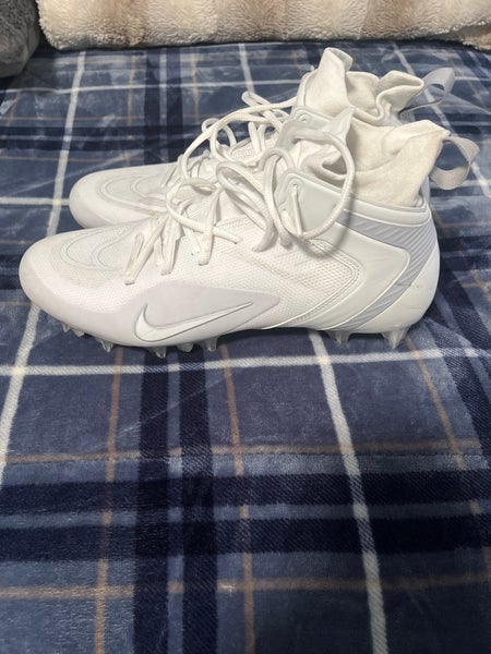White Men's Turf Cleats High Top Alpha Huarache 8 Elite