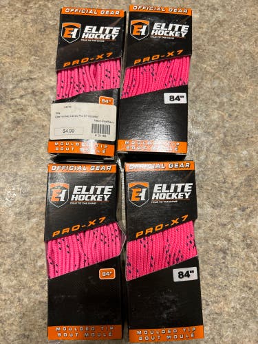 4 set Elite Hockey Pro-X7 Pink laces