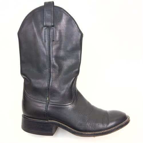 Vintage Laramie Black Leather Cowboy Western Boots Size 9 D
