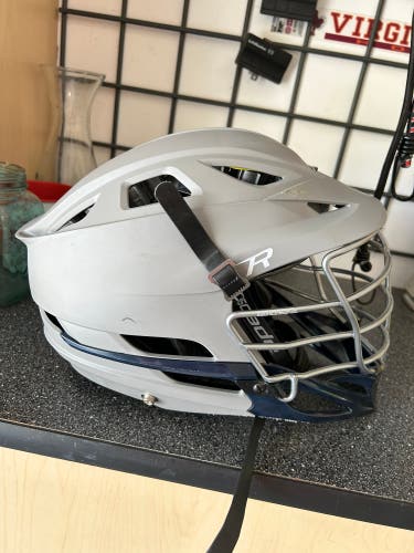 Used Matte Gray R lacrosse helmet
