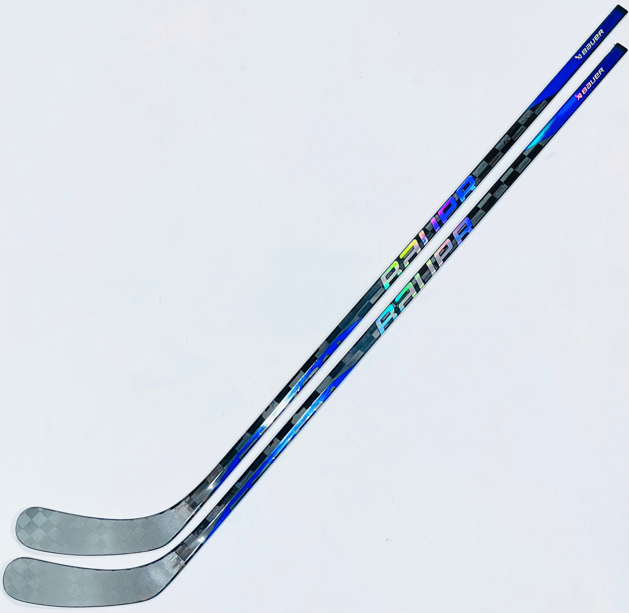 crossed hockey sticks blue