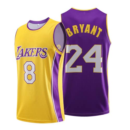 Boys Kobe Bryant Jersey - Lakers - Boys 18-20 - Front #8 - Back #24 - Yellow