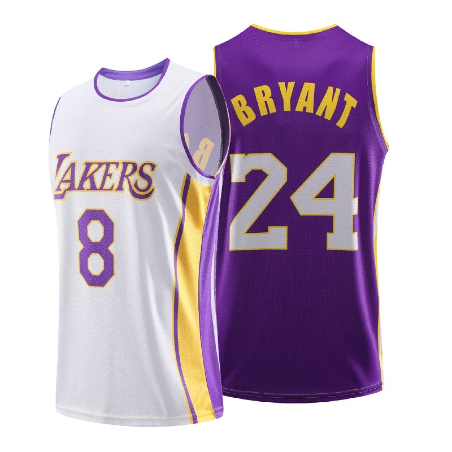 Men's Los Angeles Lakers Kobe Bryant #8 & #24 Black Swingman Jersey